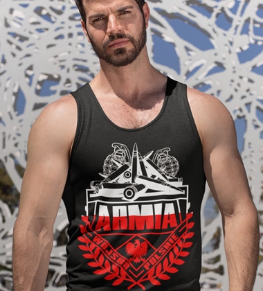 tank top- ARMIA (BIAŁO-CZERWONY)